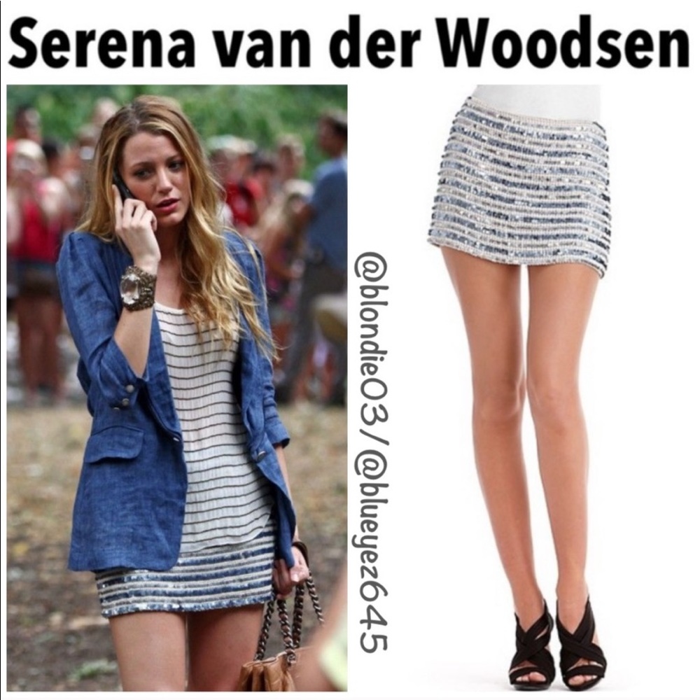 Gryphon Blue and White Mini Skirt